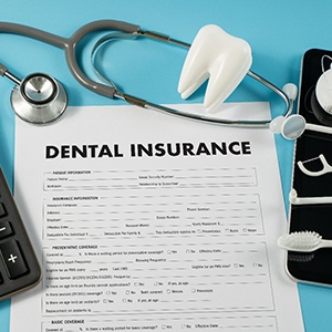 A dental insurance claim form